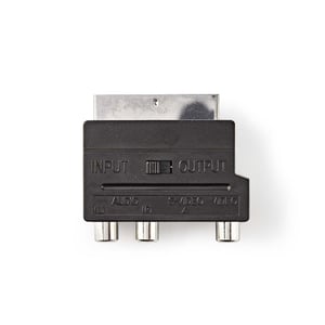 Nedis CVGP31902BK adapter kablowy SCART (21-pin) 3 x RCA + S-Video Czarny