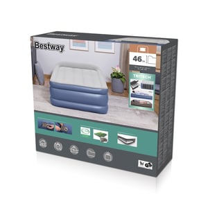 Bestway 67628 / 23 uppblåsbar madrass Enkelsängsmadrass Blå, Vit Unisex