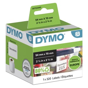 DYMO LW Universaletiketten | 54 mm x 70 mm | Rolle mit 320 leicht ablösbaren Etiketten | selbstklebend | für LabelWriter-Etikettendrucker | Original