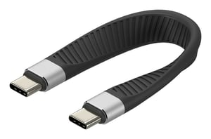 Techly ICOC-USBC-FL-U4 USB-Kabel USB4 Gen 2x2 0,124 m Schwarz