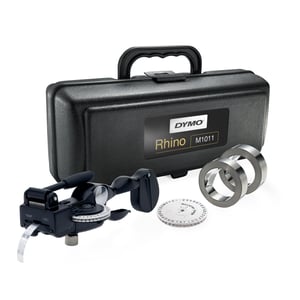 DYMO RHINO M1011 Verktyg för industriell etikettprägling | med etiketter i aluminium och rostfritt stål | Robust förvaringsväska | Perfekt för hemmafix och byggbranschen