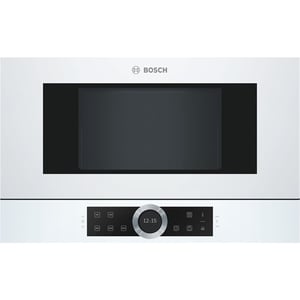 Bosch Serie 8 BFR634GW1 Mikrowelle, weiß, Solo-Mikrowelle, Einbaugerät, 21 l, 900 W