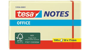 TESA 57656 Self-Adhesive Sticky Notes, Rectangular, Yellow, 100 sheets. Self-adhesive