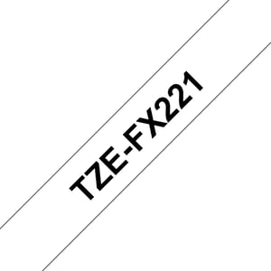 Brother TZE-FX221 Label Ribbons: Black on White