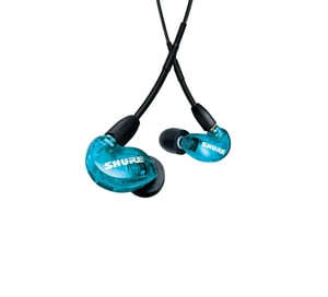 Shure AONIC 215 Zestaw słuchawkowy Przewodowy i Bezprzewodowy Douszny Połączenia/muzyka Bluetooth Niebieski, Półprzezroczysty
