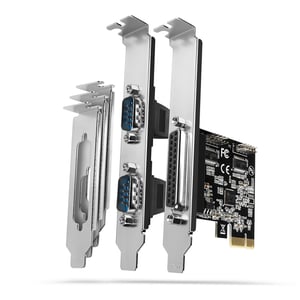 Axagon PCEA-PSN PCIe-Adapter mit 1x Parallel- und 2x Seriell-Anschlüssen – ASIX AX99100, interner Parallel- und RS-232-Adapter