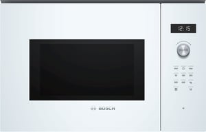 Bosch Serie 6 BFL554MW0 Mikrowelle, weiß, Solo-Mikrowelle, Einbaugerät, 25 l, 900 W