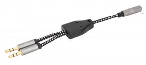 Manhattan 356121 Audio Cable 0.15 m 3.5mm 2 x 3.5mm Black, Silver