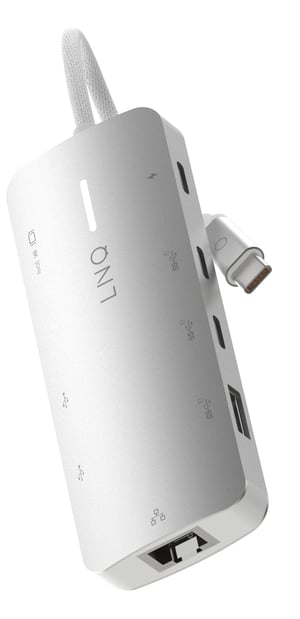 LINQ LQ49081 stacja dokująca Przewodowa USB 3.2 Gen 2 (3.1 Gen 2) Type-C Szary, Biały