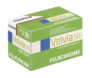 Fujifilm Velvia 50 färgnegativfilm, 36 bilder.