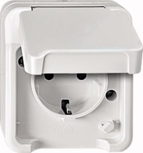 Merten MEG2300-8019 CEE 7/3 Electrical Outlet, White