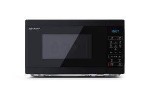 Sharp YC-MS02E-B kuchenka mikrofalowa Czarny Mikrofalówka Solo Blat 20 l 800 W