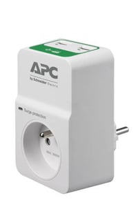 APC PM1WU2-FR Surge Protector, White, 1 x 230 V AC outlet