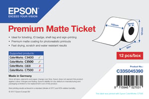 Epson Premium Matte Ticket - Roll: 102 mm x 50 m
