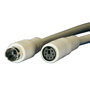 ROLINE PS/2, M/F, 10 m PS/2-kabel 6-p Mini-DIN Grå, Grå