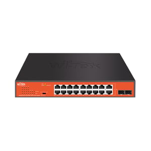 Wi-Tek WI-PS318GFH przełącznik sieciowy Gigabit Ethernet (10/100/1000) Obsługa PoE Czarny, Pomarańczowy