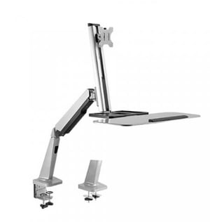 Maclean MC-728 Monitor Mount / Stand, 81.3 cm (32"), Desk, Silver