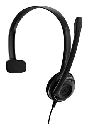 Sennheiser PC 7 USB-headset, trådbundet, huvudbåge, kontor/callcenter, USB typ A, svart