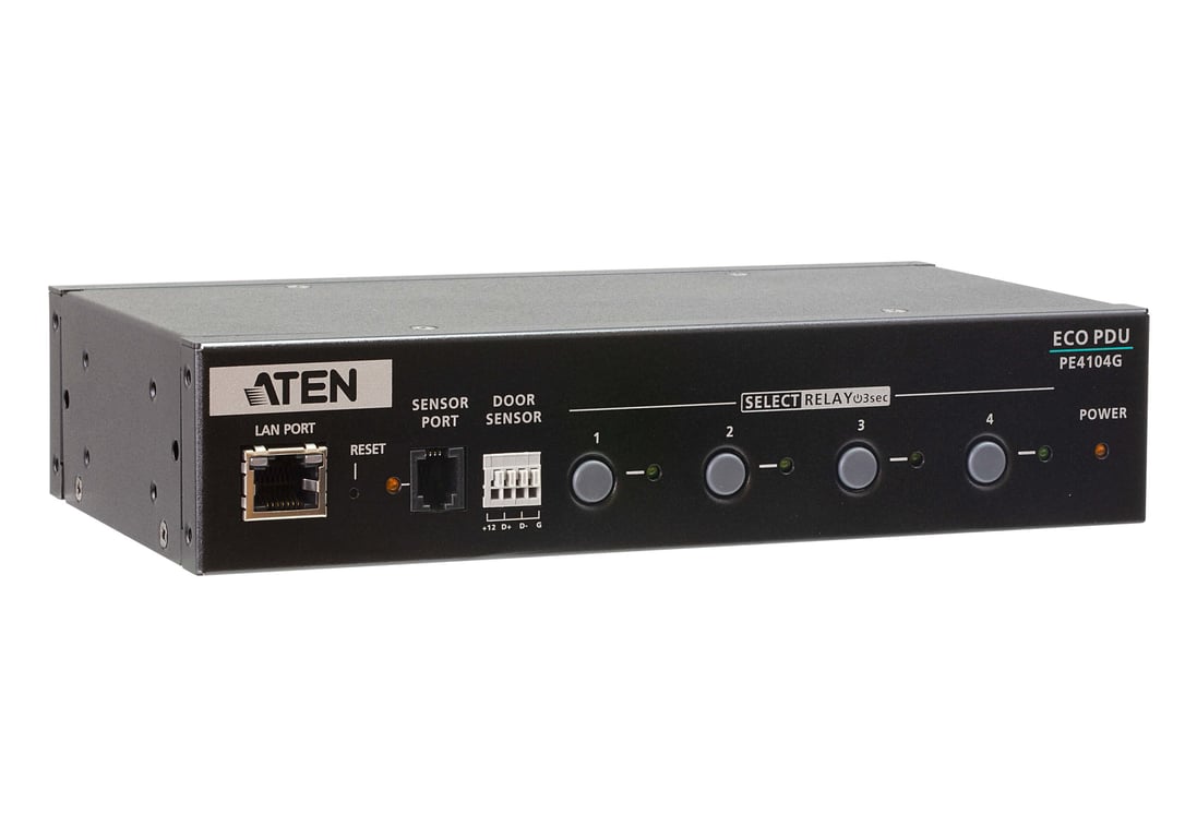ATEN PE4104G rozdzielacz zasilania PDU 4 x gniazdo sieciowe 1U Czarny