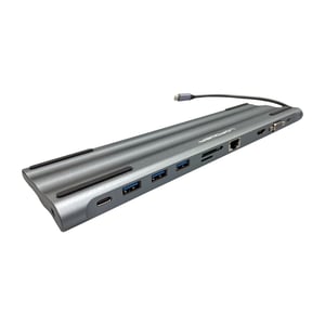 LC-Power LC-HUB-C-MULTI-8 stacja dokująca Przewodowa USB 3.2 Gen 1 (3.1 Gen 1) Type-C Czarny, Srebrny