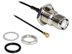 DeLOCK 88464 Signal Cable 0.2 m Black, Gold, Silver