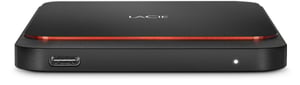 LaCie STHK500800 Extern SSD-enhet med Thunderbolt-teknik, 500 GB, USB Type-C 3.2 Gen 1 (3.1 Gen 1), svart, orange