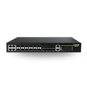 DCN S5750E-16F-SI-D, hanterad L3 Gigabit Ethernet-nätverksswitch (10/100/1000), 1U, svart