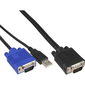 InLine 4043718072187 kabel KVM Czarny, Niebieski 1,8 m