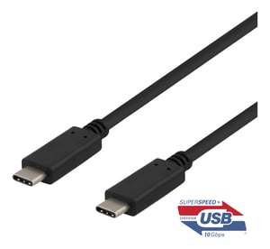 Deltaco USBC-1402 kabel USB USB 3.2 Gen 2 (3.1 Gen 2) 1 m 10 Gbit/s Czarny