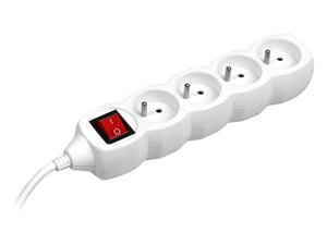 Tracer TRALIS44616 förgreningsdon 3 m 4 x nätuttag, inomhus, vit
