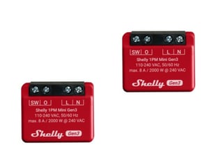 Shelly 1PM Mini Gen3 Smart-Schalter 1P Rot
