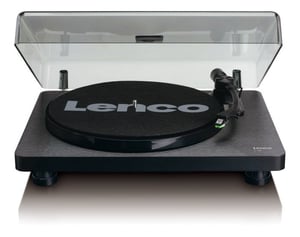 Lenco L-30BK Plattenteller mit Drehfunktion Plattenspieler mit Riemenantrieb Schwarz Halbautomatisch