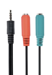Gembird CCA-417 Audio Cable, 0.2 m, 3.5 mm to 2 x 3.5 mm, Black
