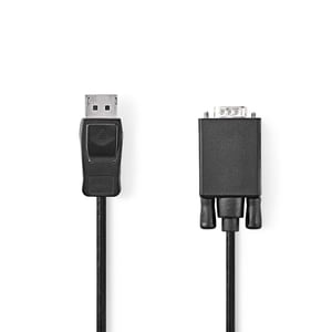 Nedis CCGL37301BK20 adapter kablowy 2 m VGA (D-Sub) DisplayPort Czarny