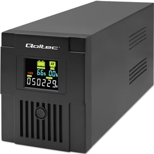 Qoltec 53770 UPS Power Supply, Line-Interactive Technology, 1.5 kVA, 900 W, 2 x AC outlets