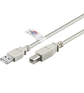 Goobay USB AB 300 HiSpeedCert 2.0 3 m USB-Kabel USB A – USB B Grau