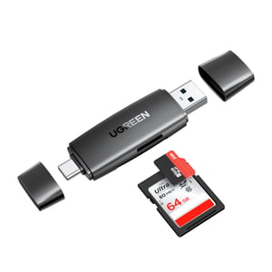 Ugreen 80191 USB 3.2 Gen 1 (3.1 Gen 1) kortläsare, typ A/typ C, svart