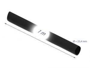 DeLOCK Rurka termokurczliwa 1 m x 25,4 mm, kurczliwość 4:1, czarna