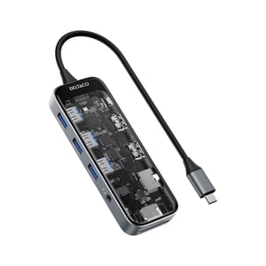 Deltaco USBC-HDMI30 USB Type-C Docking Station, Transparent