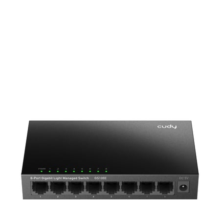 Cudy 8-Port Gigabit Easy-Managed Switch, GS108E 1.0 Zarządzany L2 Gigabit Ethernet (10/100/1000) Czarny