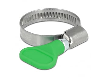 DeLOCK Tube Clamp, Butterfly Clamp, 400 SS Stainless Steel, 20–35 mm, 5 pcs., green