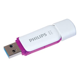 Philips FM64FD75B 64 GB USB Flash Drive, USB Type-A 3.2 Gen 1 (3.1 Gen 1), Purple, White