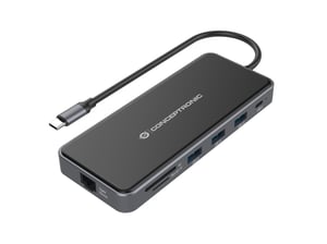 Conceptronic DONN15G dockningsstation, kabelansluten USB 3.2 Gen 1 (3.1 Gen 1) Type-C, grå