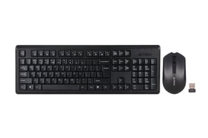 A4Tech 4200N tangentbord Medföljande mus Kontor USB QWERTY Engelska Svart