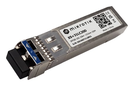Mikrotik XS+31LC20D moduł przekaźników sieciowych Swiatłowód 25000 Mbit/s SFP28 1310 nm