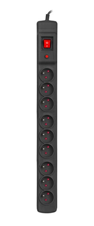 Armac M9/15/CZ ochrona przeciwprzepięciowa Czarny 9 x gniazdo sieciowe 250 V 1,5 m