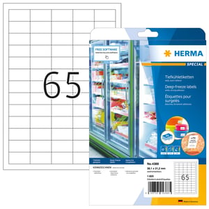 HERMA 4388 bedruckbare Etiketten, weiß, selbstklebende Etiketten zum Bedrucken