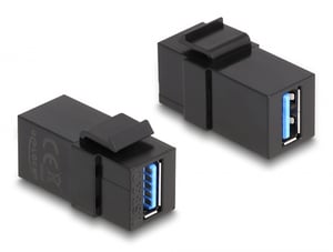 DeLOCK Keystone-Modul, USB 3.0 A, Buchse > USB 3.0 A, Buchse, schwarz (1:1)