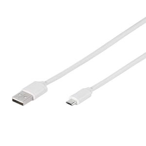 Vivanco USB 2.0, 1m USB A to Micro-USB B Cable, White