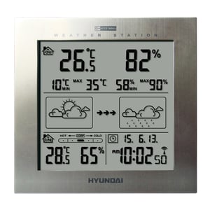 Hyundai WS 2244 M digitale Wetterstation, silberfarben